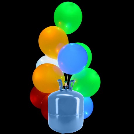 Botella de Helio Mini con 30 Globos Led