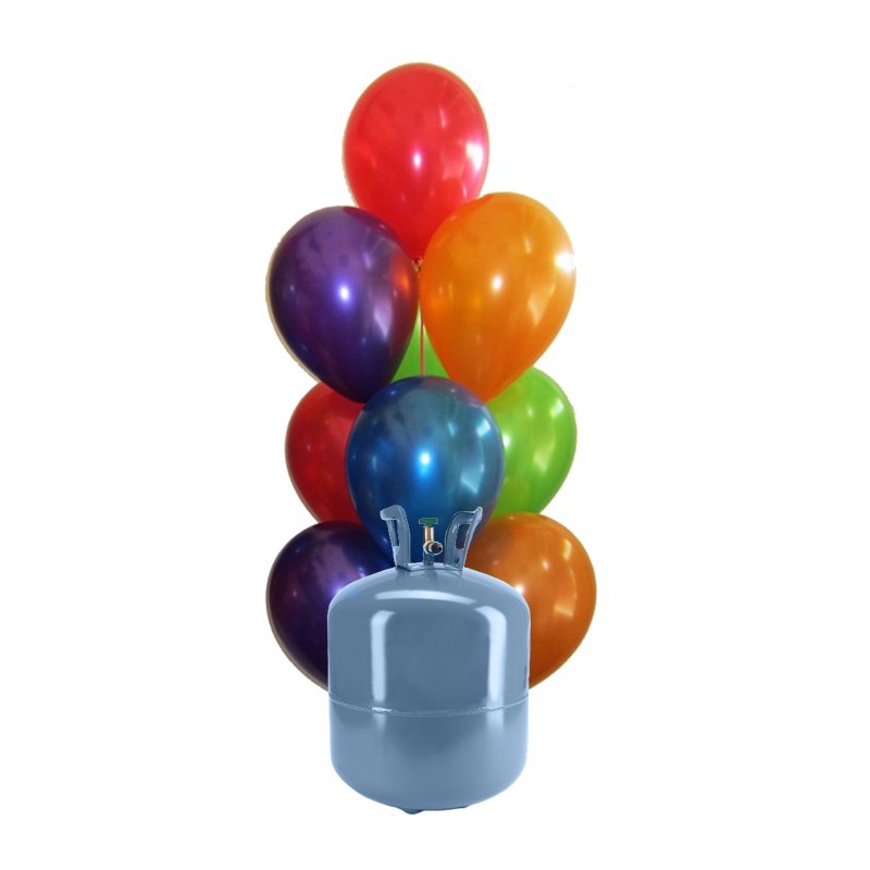 Botella de Helio Mini con 30 Globos Metalizados